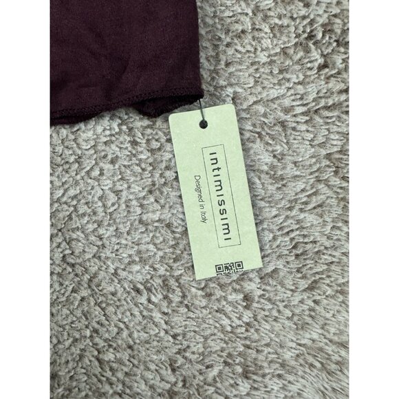 Intimissimi Ultralight with Cashmere Boat Neck Top Dark Burgundy Size S NWT - Picture 3 of 12